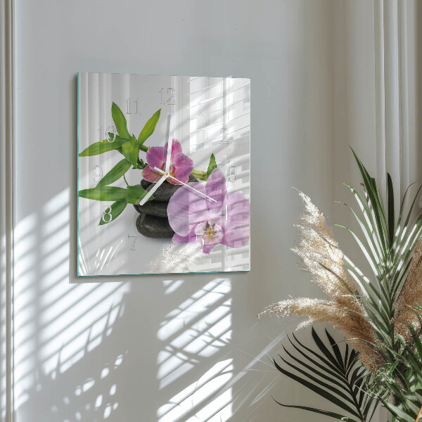 Szögletes fali üvegóra Orchidea