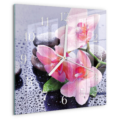 Szögletes fali üvegóra Orchidea
