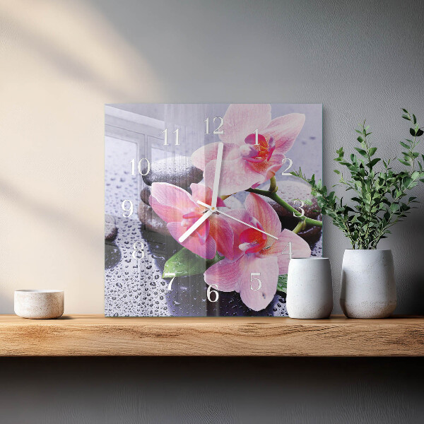 Szögletes fali üvegóra Orchidea