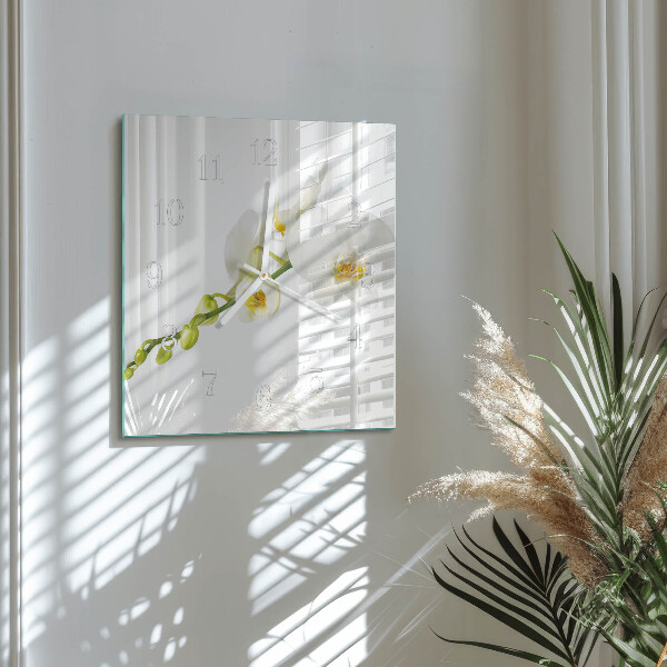 Szögletes fali üvegóra Orchidea