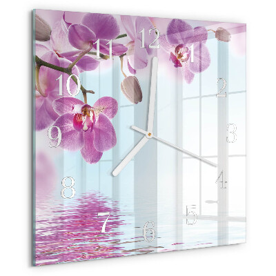 Szögletes fali üvegóra Orchidea