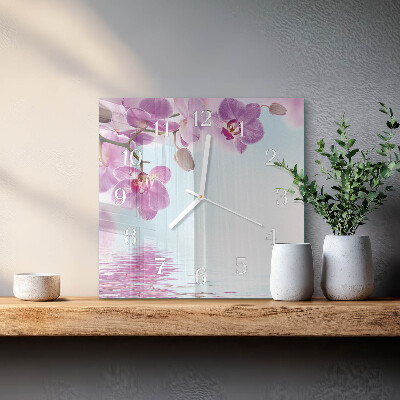 Szögletes fali üvegóra Orchidea