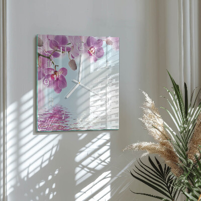 Szögletes fali üvegóra Orchidea