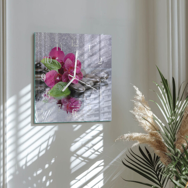 Szögletes fali üvegóra Orchidea