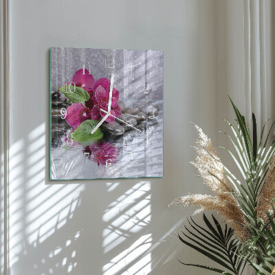 Szögletes fali üvegóra Orchidea
