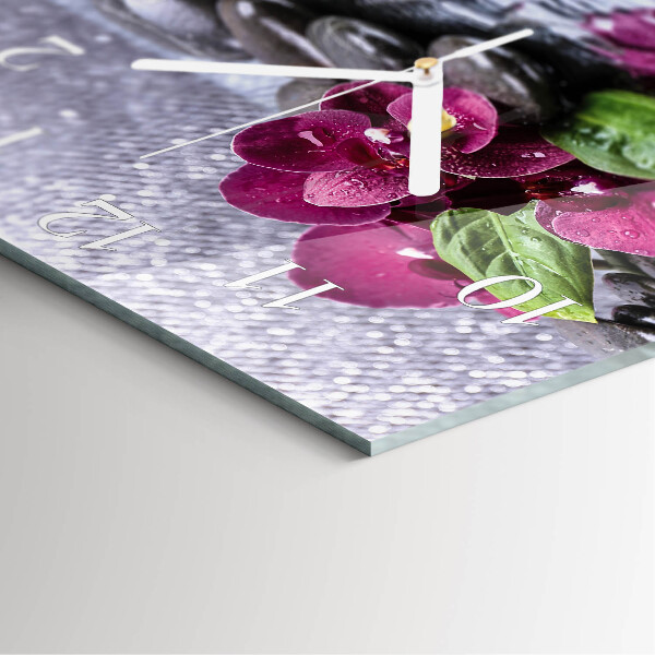 Szögletes fali üvegóra Orchidea