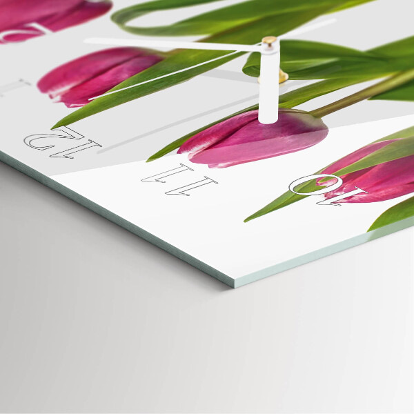 Szögletes fali üvegóra Tulipánok