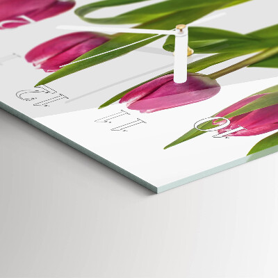 Szögletes fali üvegóra Tulipánok