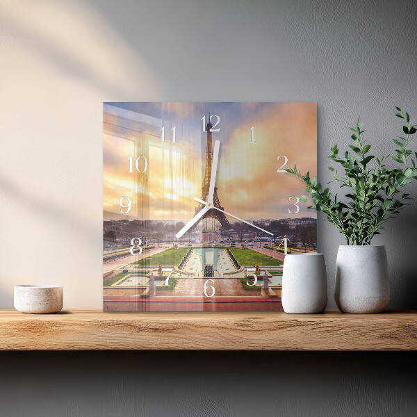 Szögletes fali üvegóra Eiffel-torony
