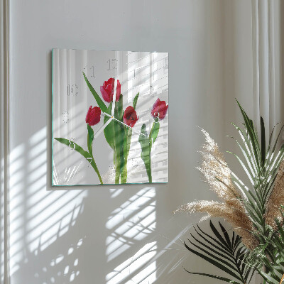 Szögletes fali üvegóra Tulipánok
