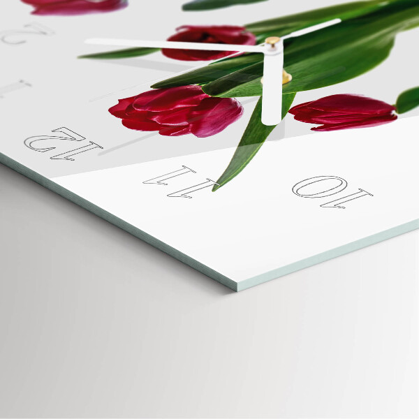 Szögletes fali üvegóra Tulipánok