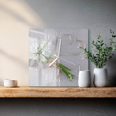 Szögletes fali üvegóra Virágcsokor