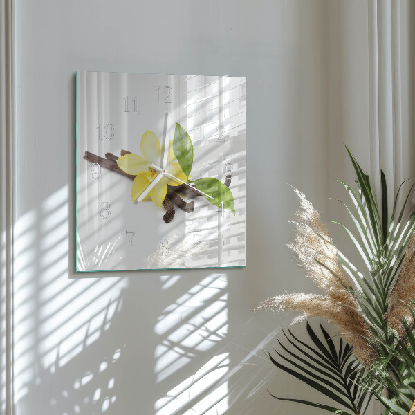 Szögletes fali üvegóra Vanília orchidea