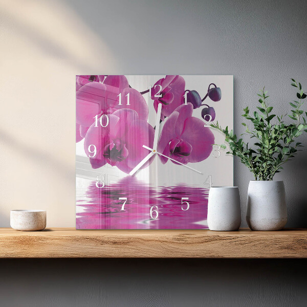 Szögletes fali üvegóra Orchidea