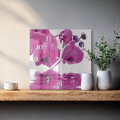 Szögletes fali üvegóra Orchidea