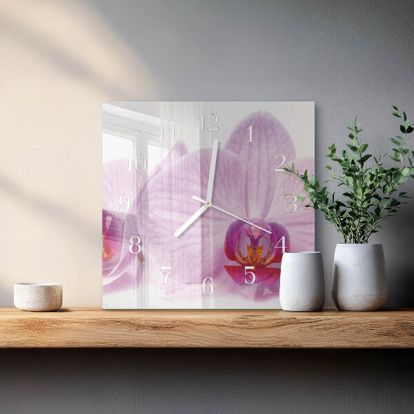 Szögletes fali üvegóra Orchidea