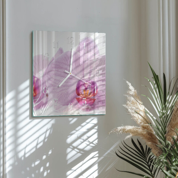 Szögletes fali üvegóra Orchidea