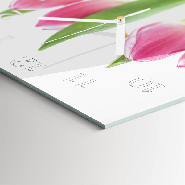Szögletes fali üvegóra Tulipánok