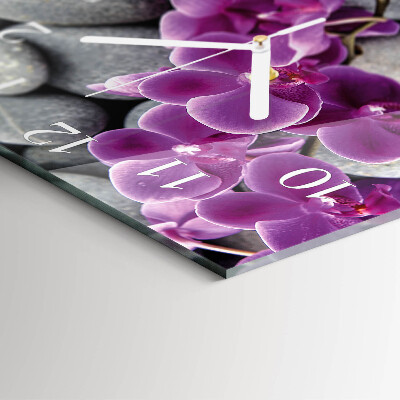 Szögletes fali üvegóra Orchidea kövek