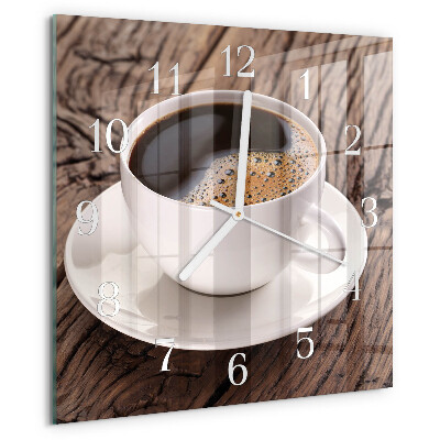 Szögletes fali üvegóra Kávé