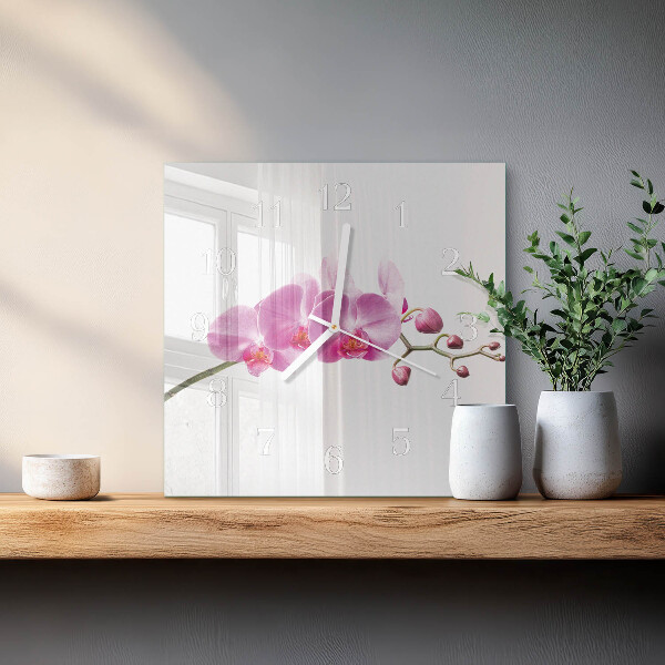 Szögletes fali üvegóra Orchidea