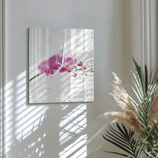 Szögletes fali üvegóra Orchidea