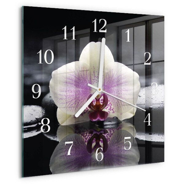 Szögletes fali üvegóra Orchidea