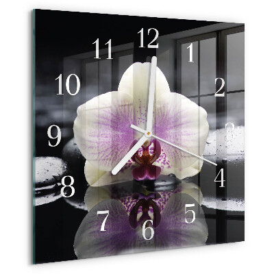 Szögletes fali üvegóra Orchidea