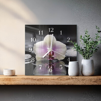 Szögletes fali üvegóra Orchidea