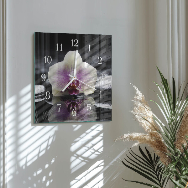 Szögletes fali üvegóra Orchidea