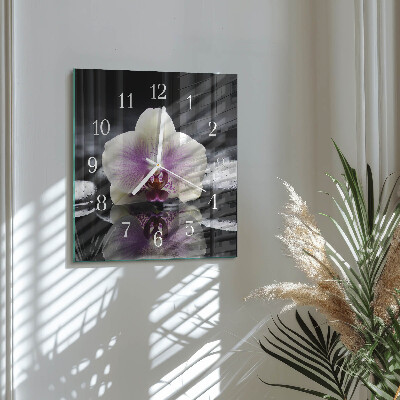 Szögletes fali üvegóra Orchidea