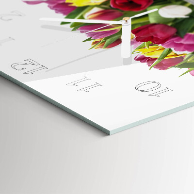 Szögletes fali üvegóra Tulipánok
