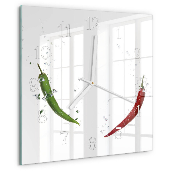 Szögletes fali üvegóra Chili paprika