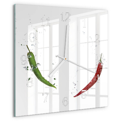 Szögletes fali üvegóra Chili paprika