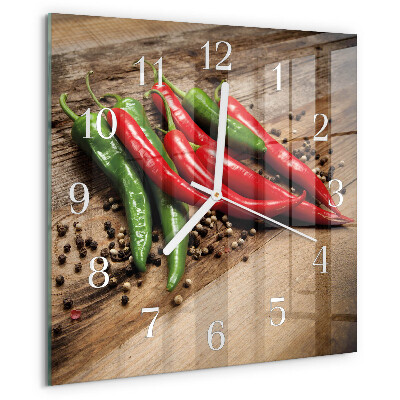 Szögletes fali üvegóra Chili paprika