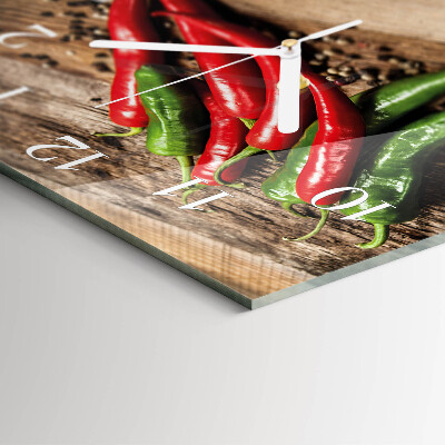 Szögletes fali üvegóra Chili paprika