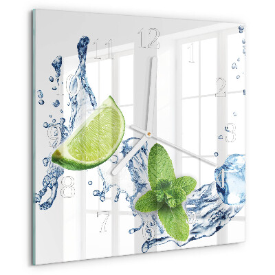 Szögletes fali üvegóra Menta lime-mal