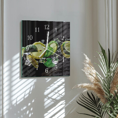 Szögletes fali üvegóra Citrom és lime