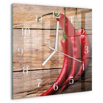 Szögletes fali üvegóra Chili paprika