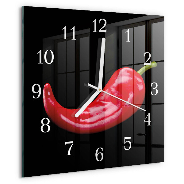 Szögletes fali üvegóra Chili paprika
