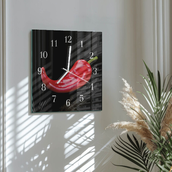 Szögletes fali üvegóra Chili paprika