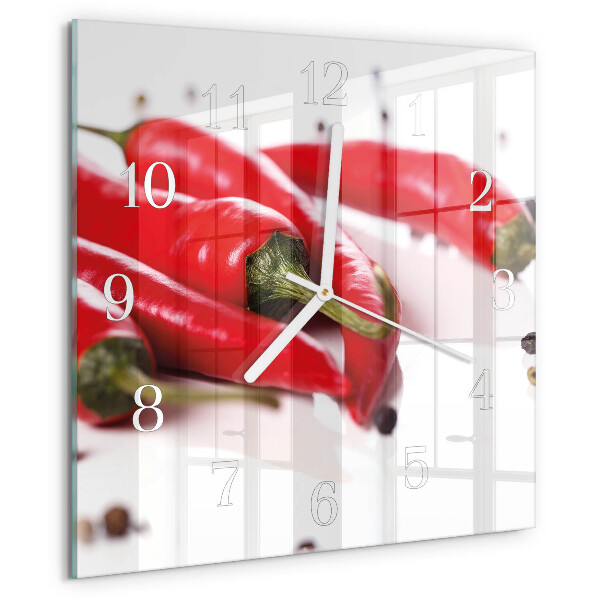 Szögletes fali üvegóra Chili paprika