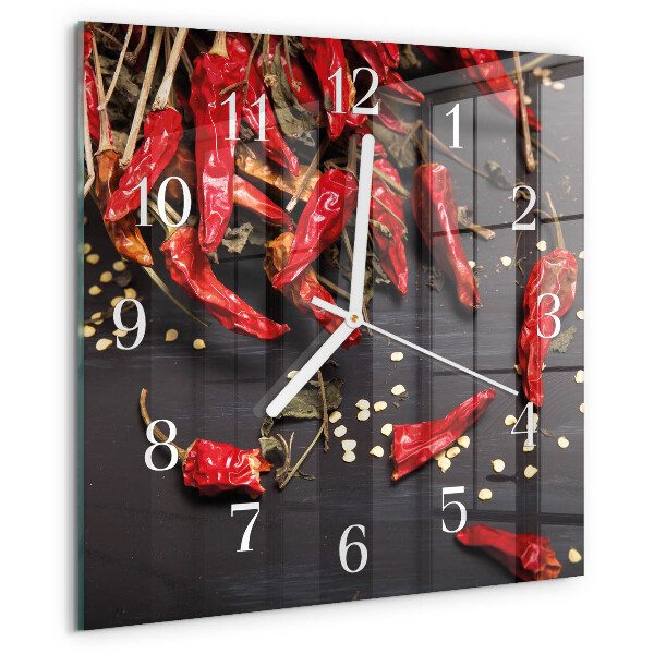Szögletes fali üvegóra Chili paprika
