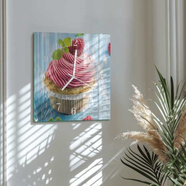 Szögletes fali üvegóra Málnás muffin