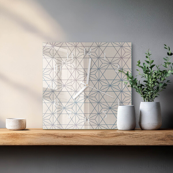 Szögletes fali üvegóra Geometrikus minta