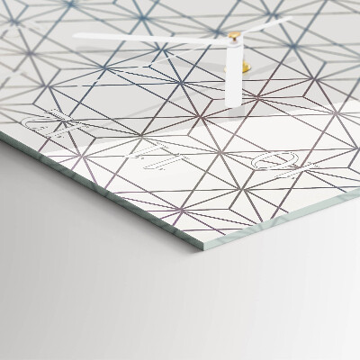 Szögletes fali üvegóra Geometrikus minta