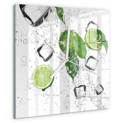Szögletes fali üvegóra Lime