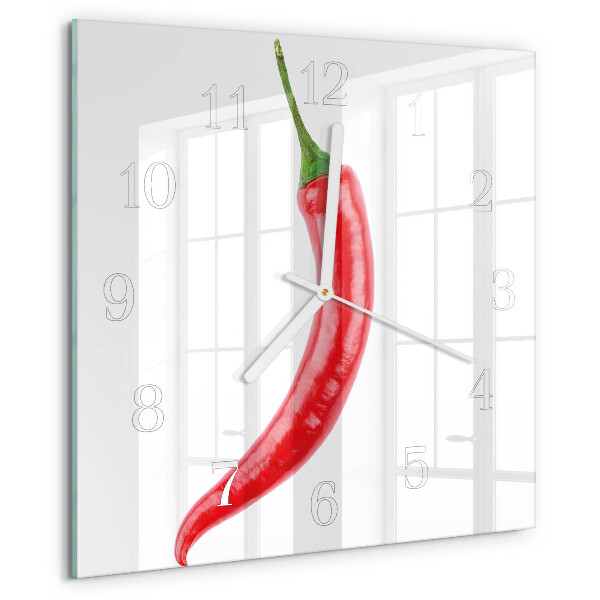Szögletes fali üvegóra Chili paprika