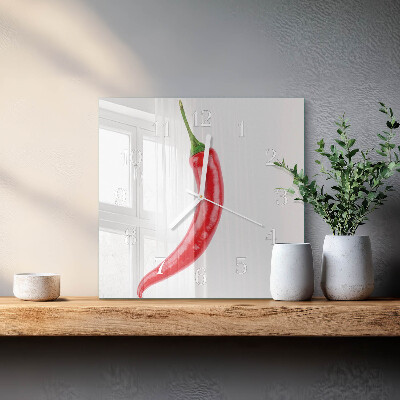 Szögletes fali üvegóra Chili paprika