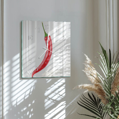 Szögletes fali üvegóra Chili paprika